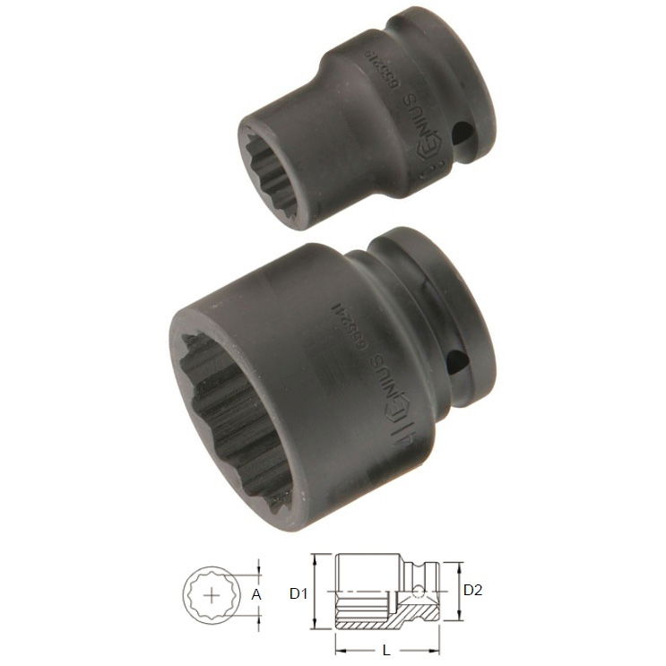 Genius Tools 655218 3/4"-os 12 lapú gépi dugókulcs fej, 18 mm termék fő termékképe