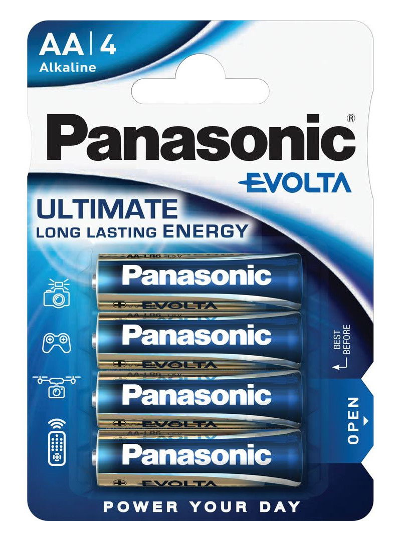 Panasonic LR6EGE-4BP EVOLTA szupertartós alkáli elem, AA (ceruza), 4 db/bliszter termék fő termékképe